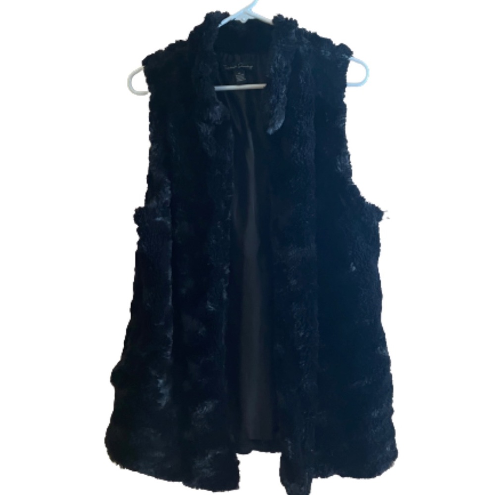 French Laundry faux fur black vest